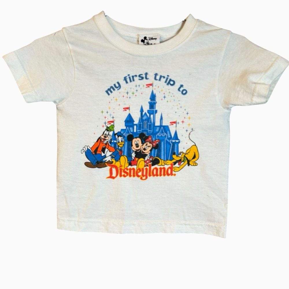 Vintage 80s Disneyland Baby kids T Shirt Size 18 Months Made In USA Mickey